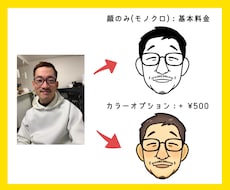 名刺作成も代行！シンプルで使いやすい似顔絵描きます SNSやビジネスでも印象アップ！グッズ制作も承ります