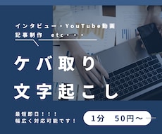 音声・動画データを丁寧にケバ取り文字起こしします 会議・YouTube・講演など、幅広いデータに対応可能です。