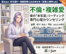 １分◎不倫・複雑愛中の彼の男心リーディングします 回避型/喧嘩/不倫で悩み中の彼の気持ちをリーディングします