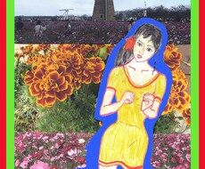 若い女性像、暖かい微笑み、手描き後ソフトで創ります イメージ1