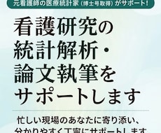 看護研究の統計解析関連のサポートをいたします イメージ1
