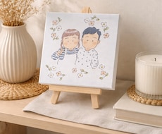 ミニキャンバスに似顔絵を描きます イメージ1