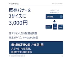 既存バナーを3サイズにリサイズします イメージ1