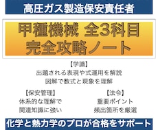 高圧ガス甲種機械全科目完全攻略ノートをお譲りします イメージ1