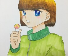 額装した記念日の似顔絵イラスト作成します イメージ1