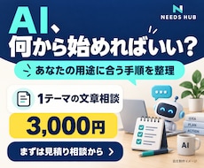 AI初心者の使い方の疑問に文章で答えます イメージ1