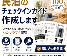 民泊のチェックインガイドを作成します 問い合わせ削減・100物件以上経験のプロが物件に合わせて制作