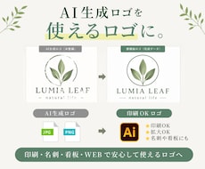 AI生成画像をロゴ・印刷用データに整えます AIで作った画像を、“使えるロゴ”に整えます