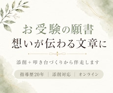 お受験の願書 ゼロから作成し完成まで伴走します イメージ1