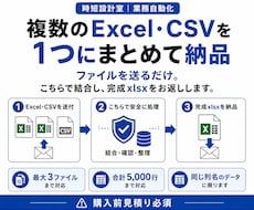複数のExcel・CSVを1つにまとめます イメージ1