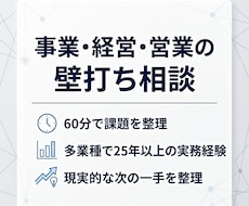 事業・経営・営業の課題を一緒に整理します イメージ1