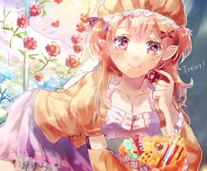 幻想的な可愛い女の子と綺麗な背景イラスト作成します イメージ1