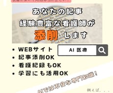 看護・医療・健康関係の記事・記録などを添削します 急性期から訪問看護まで！幅広い知識で医療記事の正誤を確認！