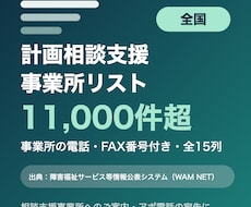 全国の計画相談支援事業所リストをお届けします イメージ1