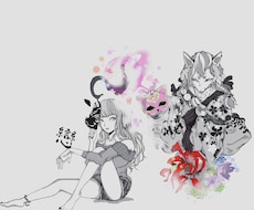 モノクロ・グレー系のイラストを提供します ☆おしゃれ感あるオリジナルなイラストを♫用途自由