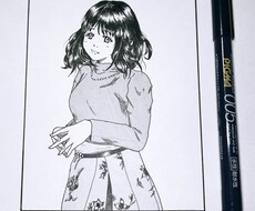 鍵栗みかんの絵柄で似顔絵を描きます イメージ1