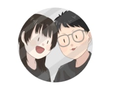 ゆるかわペア似顔絵アイコン描きます そのまま使える丸アイコン似顔絵