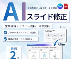 AIスライド修正・仕上げます AI感が出ている、内容が伝わらない。。。すべて改善します！