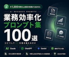 AI業務効率化プロンプト100選を提供します 月1000h削減実績｜元大企業DX推進者｜3大AI全対応