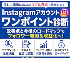 Instagram診断を本音で行います 優しい講師にはないリアル目線で改善点を伝えます