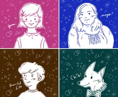 インク・色鉛筆風＊似顔絵アイコン・イラスト描きます イメージ1