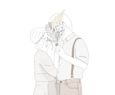 写真から線画イラストを作成します お子様や結婚式の記念やプレゼントにいかがですか？