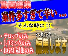 クリエイターの方へ！動画編集のお手伝いをします イメージ1