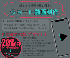 期間限定20％オフ！まとめてショート動画作成します イメージ1