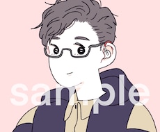 シンプルでクールなアイコン描きます お目目キラキラのシンプルなイラストです。