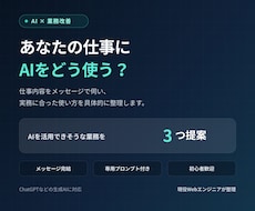 仕事で使えるAI活用法を3つ提案します イメージ1