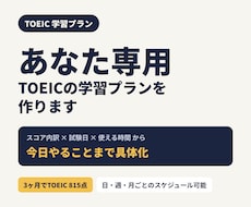 TOEICの学習プランをあなた専用に作ります イメージ1
