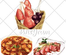 メニュー用のスイーツ、グルメイラスト描きます イメージ1