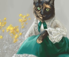 オシャレにおめかし動物のイラスト描きます イメージ1