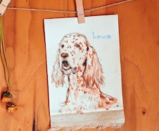 切りっぱなしの麻キャンバス布に似顔絵を描きます イメージ1