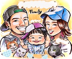 あたたかみのあるタッチで似顔絵を描きます 家族、友人、自分へのプレゼントにどうぞ／まずは事前相談へ！