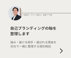 自己ブランディングの軸を30分で整理します 壁打ちを通して強み・届ける相手・選ばれる理由を整理