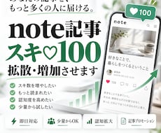 noteの記事を拡散スキ・いいねを100増やします イメージ1