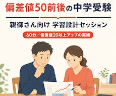 中学受験の親御さん向けに学習設計を作ります イメージ1