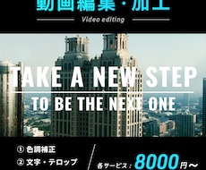 デザイナーがおしゃれな動画編集いたします 動画の色調補正 / 文字・テロップ / 合成・アニメーション