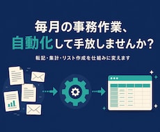 毎月の事務作業、自動化して手放すお手伝いします 事務歴12年×自動化の実務者が、まずは診断＆改善マップを納品