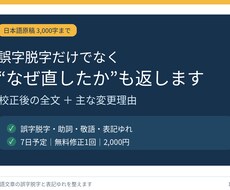 日本語文章の誤字脱字と表記ゆれを整えます イメージ1