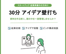 起業家向け　事業アイデア整理の壁打ちします イメージ1