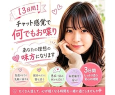 3日間チャット感覚◆理想の相手になります イメージ1