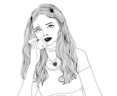 お好きな人物写真からお洒落な線画描きます イメージ1