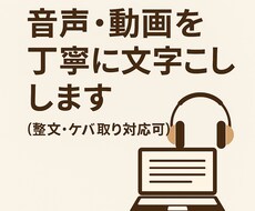音声・動画を丁寧に文字起こしいたします 「聞く力」と「丁寧さ」で、あなたの音声を正確な文章に