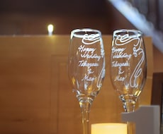 結婚式☆記念日☆グラスに手彫りで刻印します イメージ1