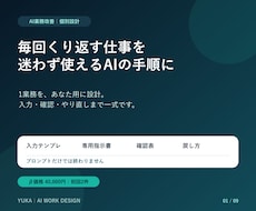 繰り返し業務1つを、専用AIワークフローに整えます 入力・確認・やり直しまで、業務別に個別設計