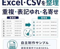 Excel・CSVの表記ゆれ・重複を整理します イメージ1