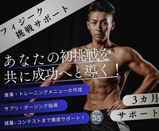 3ヶ月　フィジークコンテスト挑戦をサポートします コンテスト成功に必要な食事•トレーニングなどトータルサポート
