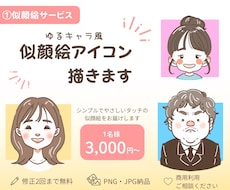 ゆるキャラ風似顔絵アイコン描きます シンプルでやさしいタッチの似顔絵をお届けします♪